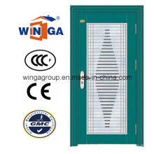 Decorative Designs Security Metal Steel Glass Door (W-GD-07)